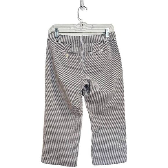 Talbots Chelsea Navy Striped Straight Leg Crop Pant Sz 2P - Picture 8 of 10